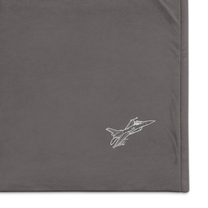 Mitsubishi F-2 Fighter Jet 2 Port Authority Embroidered Premium Sherpa Blanket