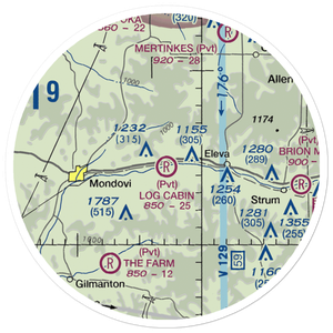 Log Cabin Airport (WS69) VFR Sectional Sticker (20 mile)