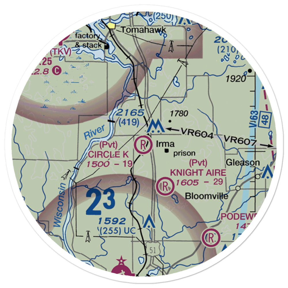 Circle K Airport (WS45) VFR Sectional Sticker (20 mile) 