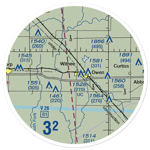 Owen-Withee Airport (WS42) VFR Sectional Sticker (20 mile)