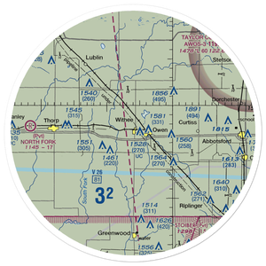 Owen-Withee Airport (WS42) VFR Sectional Sticker (30 mile)