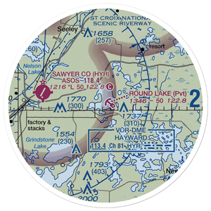 Round Lake Seaplane Base (WS24) VFR Sectional Sticker (20 mile)