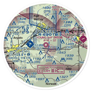 Young Tactical Landing Site Airport (WS20) VFR Sectional Sticker (20 mile)