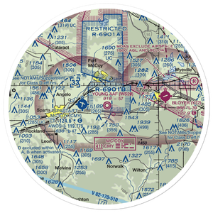 Young Tactical Landing Site Airport (WS20) VFR Sectional Sticker (30 mile)