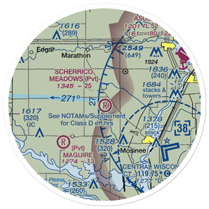Scherrico Meadows Airport (WS16) VFR Sectional Sticker (20 mile)