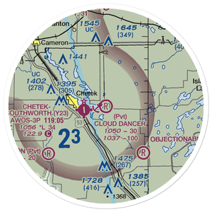 Cloud Dancer Private Airport (WS13) VFR Sectional Sticker (20 mile)