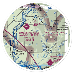 St Croix Valley Airport (WN86) VFR Sectional Sticker (20 mile)
