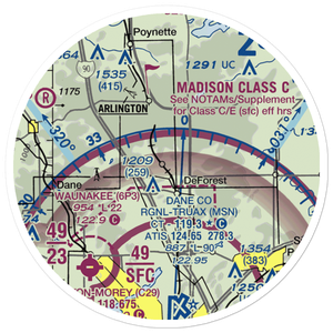 Morrisonville International Airport (WN85) VFR Sectional Sticker (20 mile)