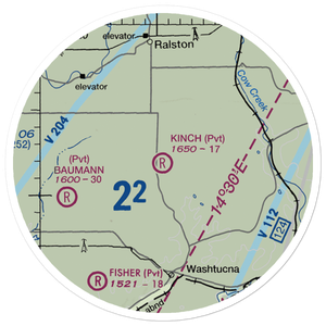 Kinch Farms Airport (WN72) VFR Sectional Sticker (20 mile)