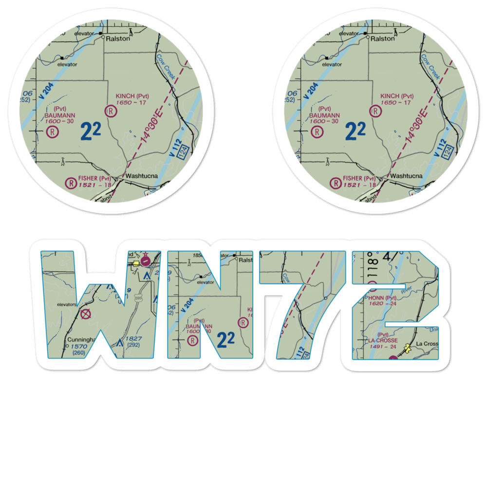 Kinch Farms Airport (WN72) VFR Sectional Sticker Pack 