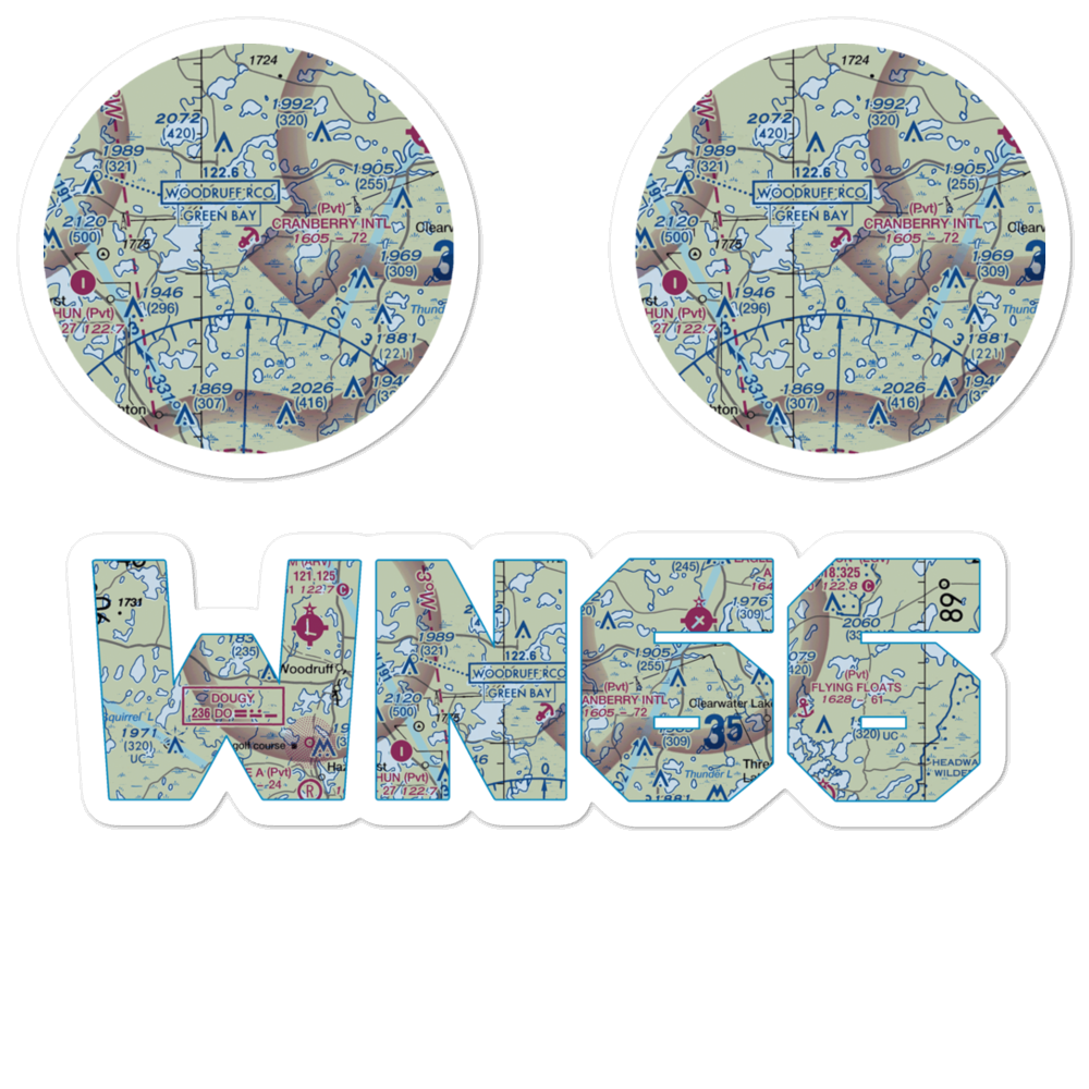 Cranberry International Seaplane Base (WN66) VFR Sectional Sticker Pack 