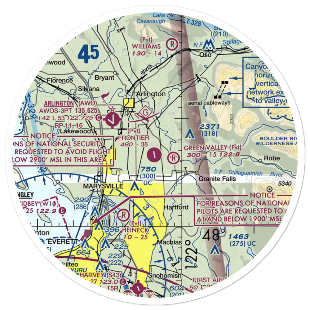 Frontier Airpark (WN53) VFR Sectional Sticker (30 mile) 