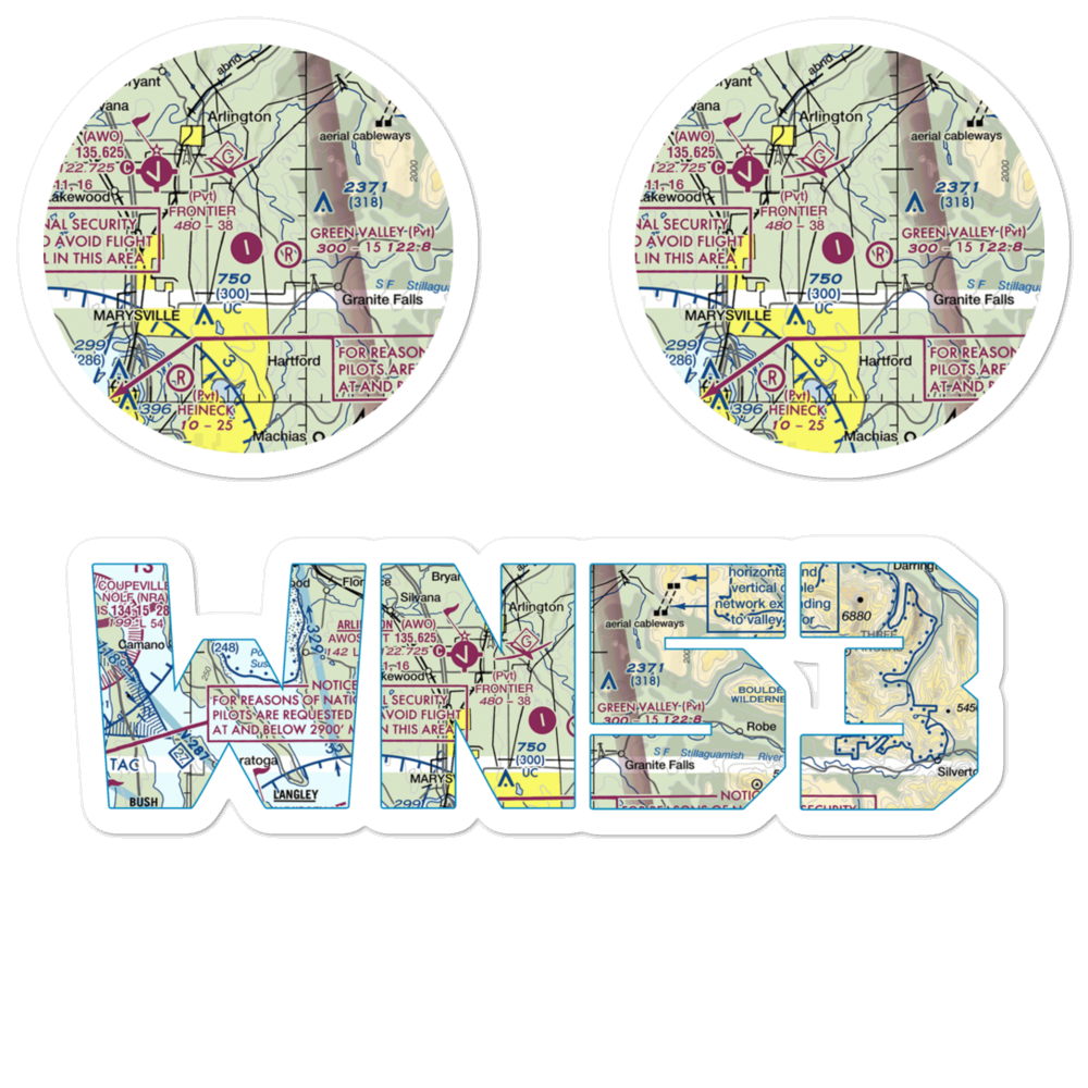 Frontier Airpark (WN53) VFR Sectional Sticker Pack 
