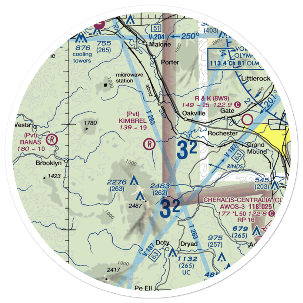 Kimbrel Farm Airport (WN48) VFR Sectional Sticker (30 mile) 