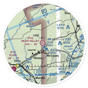 Bear Valley Skyranch Airport (WN47) VFR Sectional Sticker (20 mile)