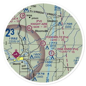 Podeweltz Airport (WN44) VFR Sectional Sticker (20 mile)