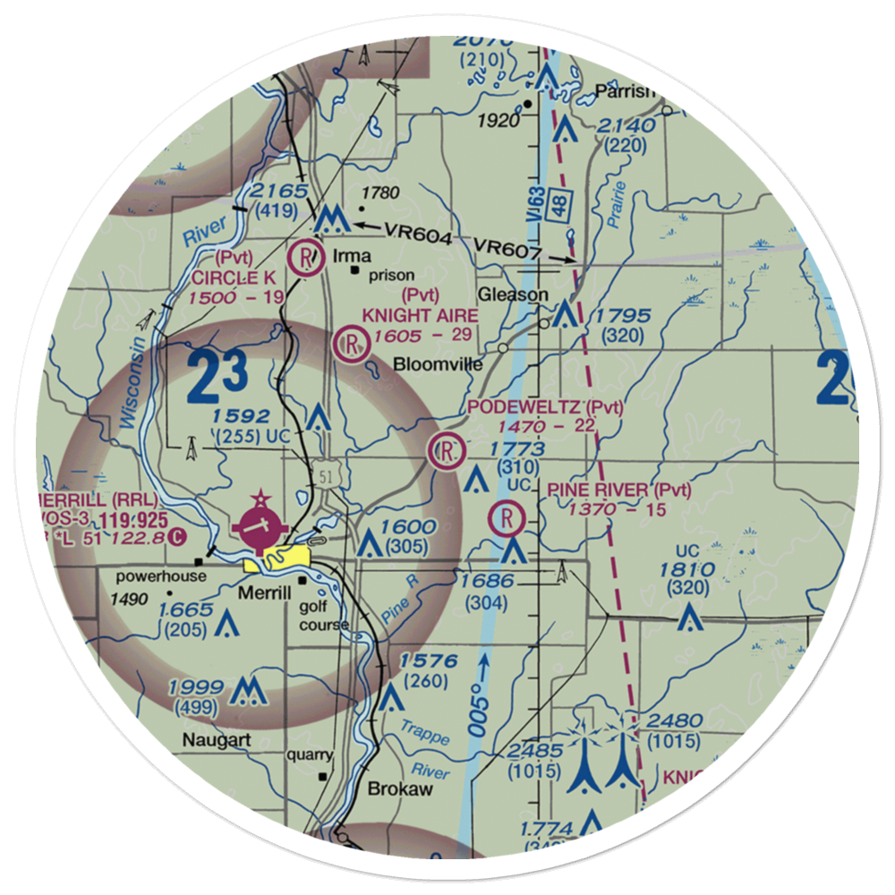 Podeweltz Airport (WN44) VFR Sectional Sticker (30 mile) 