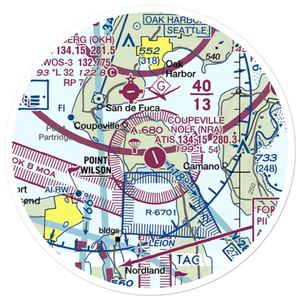 Coupeville Airpark (WN40) VFR Sectional Sticker (20 mile)