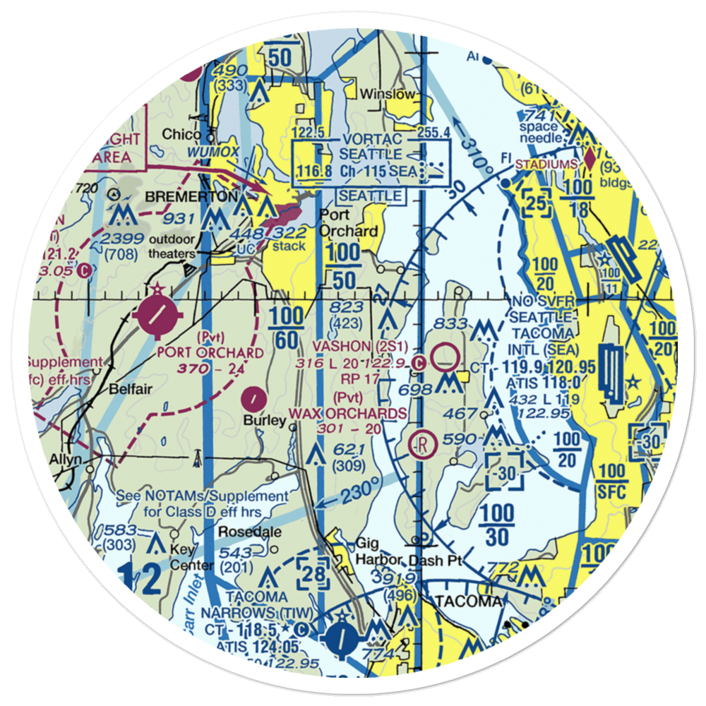 Vaughan Ranch Airfield (WN13) VFR Sectional Sticker (30 mile) 