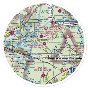 Lake Geneva Aire Estates Airport (WI89) VFR Sectional Sticker (30 mile)