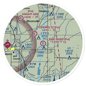 Pine River Airport (WI87) VFR Sectional Sticker (20 mile)