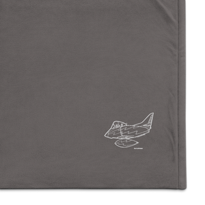 TA-4J Skyhawk Naval Trainer Port Authority Embroidered Premium Sherpa Blanket