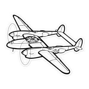 Lockheed P-38 Lightning Warrior 3 Sticker