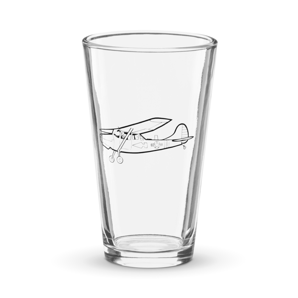 Cessna L-19 Bird Dog Scout  Shaker Pint Glass 