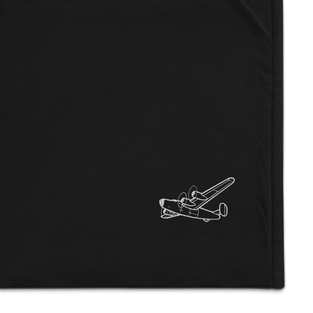 B-24 Liberator Heavy Bomber 2 Port Authority Embroidered Premium Sherpa Blanket 