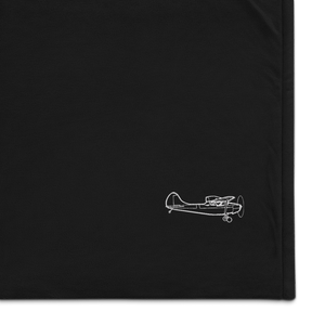 Cessna L-19 Bird Dog Reconnaissance Port Authority Embroidered Premium Sherpa Blanket