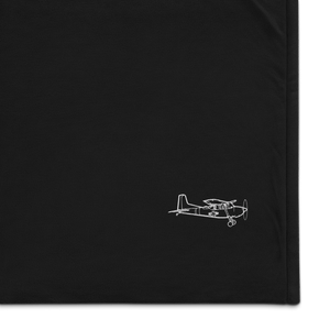 Cessna O-1 Bird Dog Reconnaissance Port Authority Embroidered Premium Sherpa Blanket