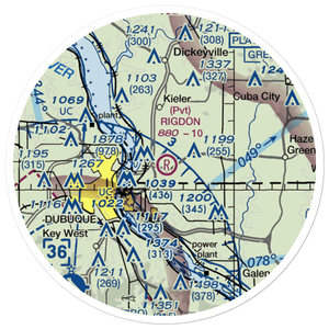 Rigdon Private Airport (WI81) VFR Sectional Sticker (20 mile)