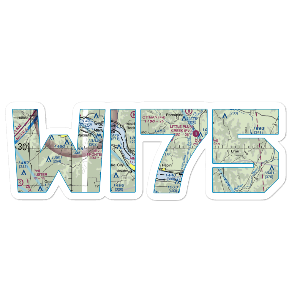 Bogus Creek Airport (WI75) VFR Sectional Sticker 