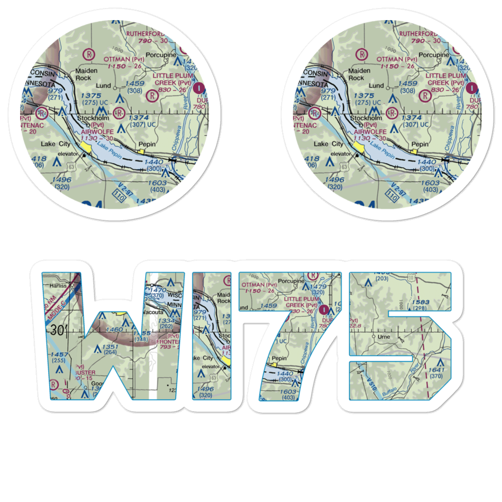 Bogus Creek Airport (WI75) VFR Sectional Sticker Pack 