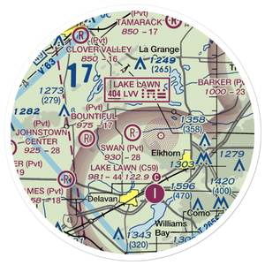 Swan Airport (WI70) VFR Sectional Sticker (20 mile)