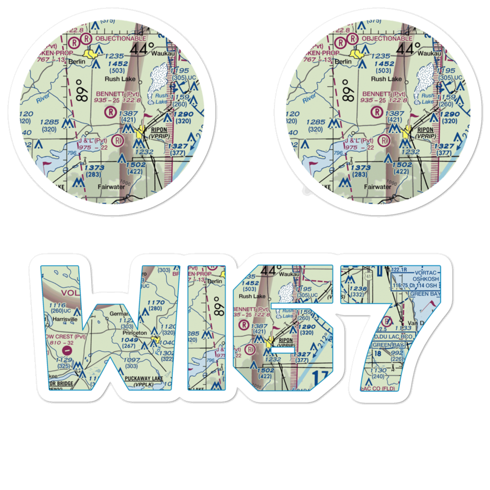 Bennet Field (WI67) VFR Sectional Sticker Pack 