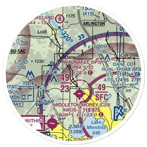 Dane Airport (WI65) VFR Sectional Sticker (20 mile)