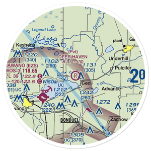 Deer Haven Ranch Airport (WI60) VFR Sectional Sticker (20 mile)
