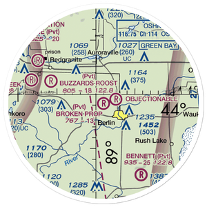 Broken Prop Airport (WI55) VFR Sectional Sticker (20 mile)