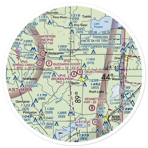 Broken Prop Airport (WI55) VFR Sectional Sticker (30 mile)