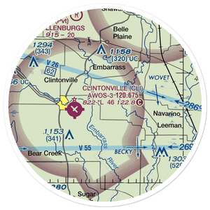 Schewe Airport (WI52) VFR Sectional Sticker (20 mile)