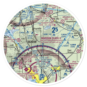 Del Monte Airport (WI51) VFR Sectional Sticker (30 mile)