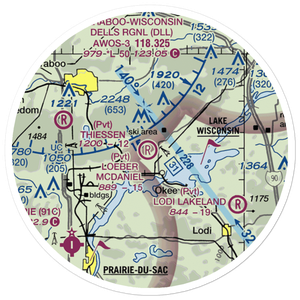 Loeber McDaniel Field (WI50) VFR Sectional Sticker (20 mile)