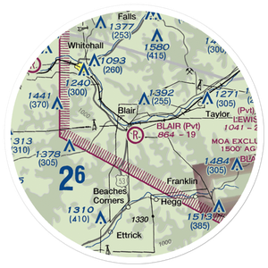 Blair Airport (WI49) VFR Sectional Sticker (20 mile)