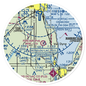 Fun-Air Airport (WI46) VFR Sectional Sticker (20 mile)