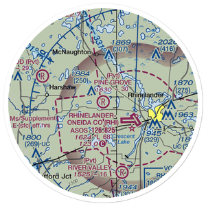 Pine Grove Airport (WI42) VFR Sectional Sticker (20 mile)