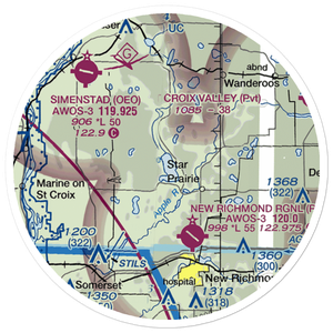 Ceder Lake Seaplane Base (WI35) VFR Sectional Sticker (20 mile)