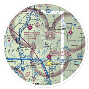 Ceder Lake Seaplane Base (WI35) VFR Sectional Sticker (30 mile)