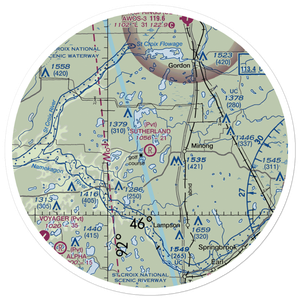 Ben Sutherland Airport (WI33) VFR Sectional Sticker (30 mile)