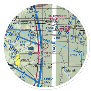 Rush River Airport (WI29) VFR Sectional Sticker (20 mile)